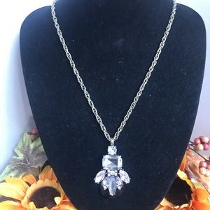 Banana Republic Faux Onyx & Rhinestone Pendant